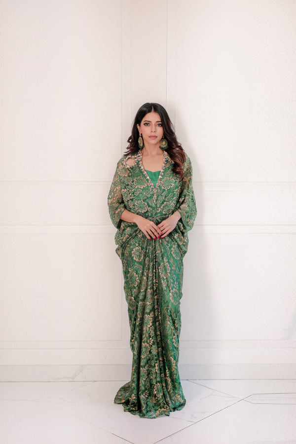 Sumara Emerald Lace Kaftan Set-SHK